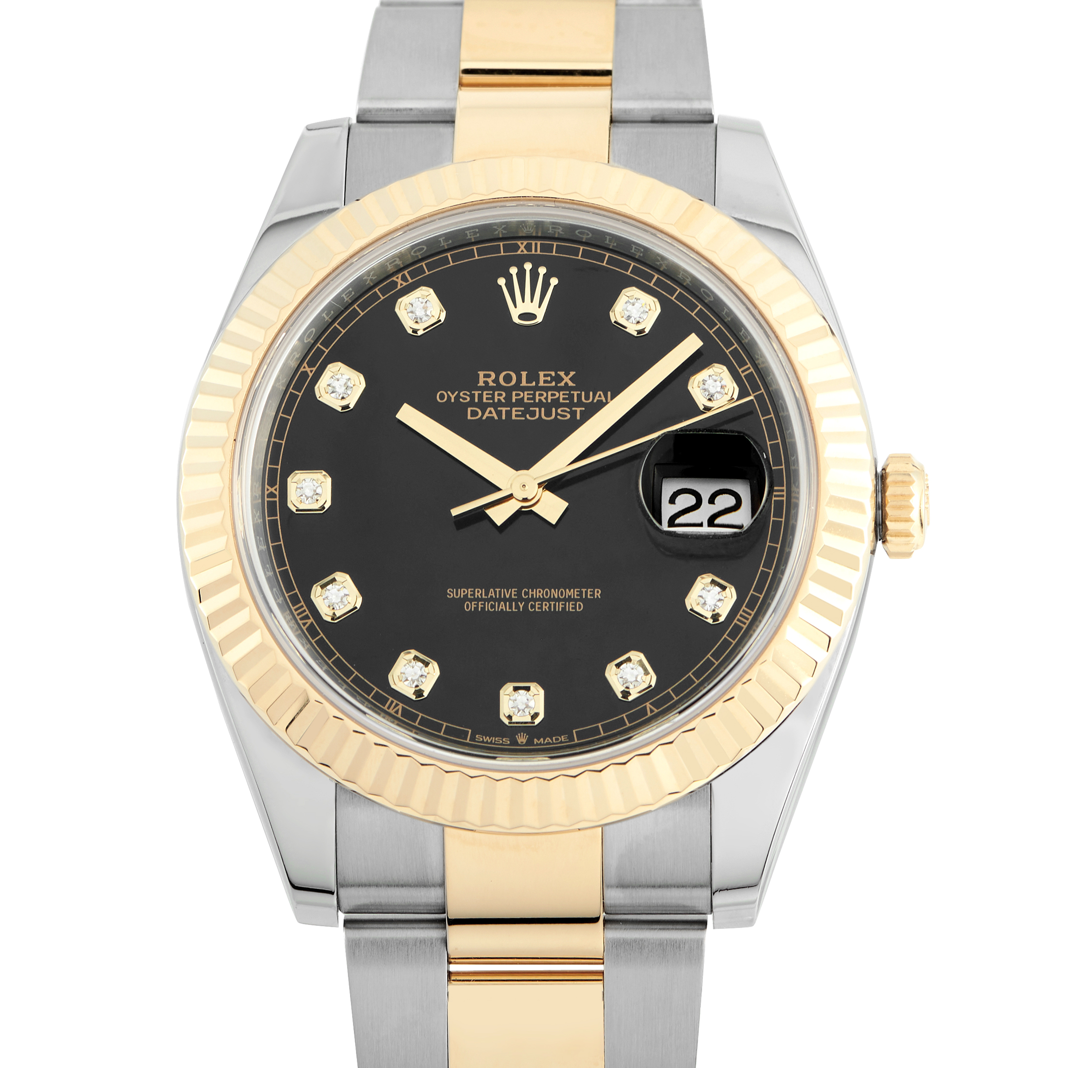 RolexDatejust 41 Diamond-Set Dial Two-Tone Oyster Watch 126333