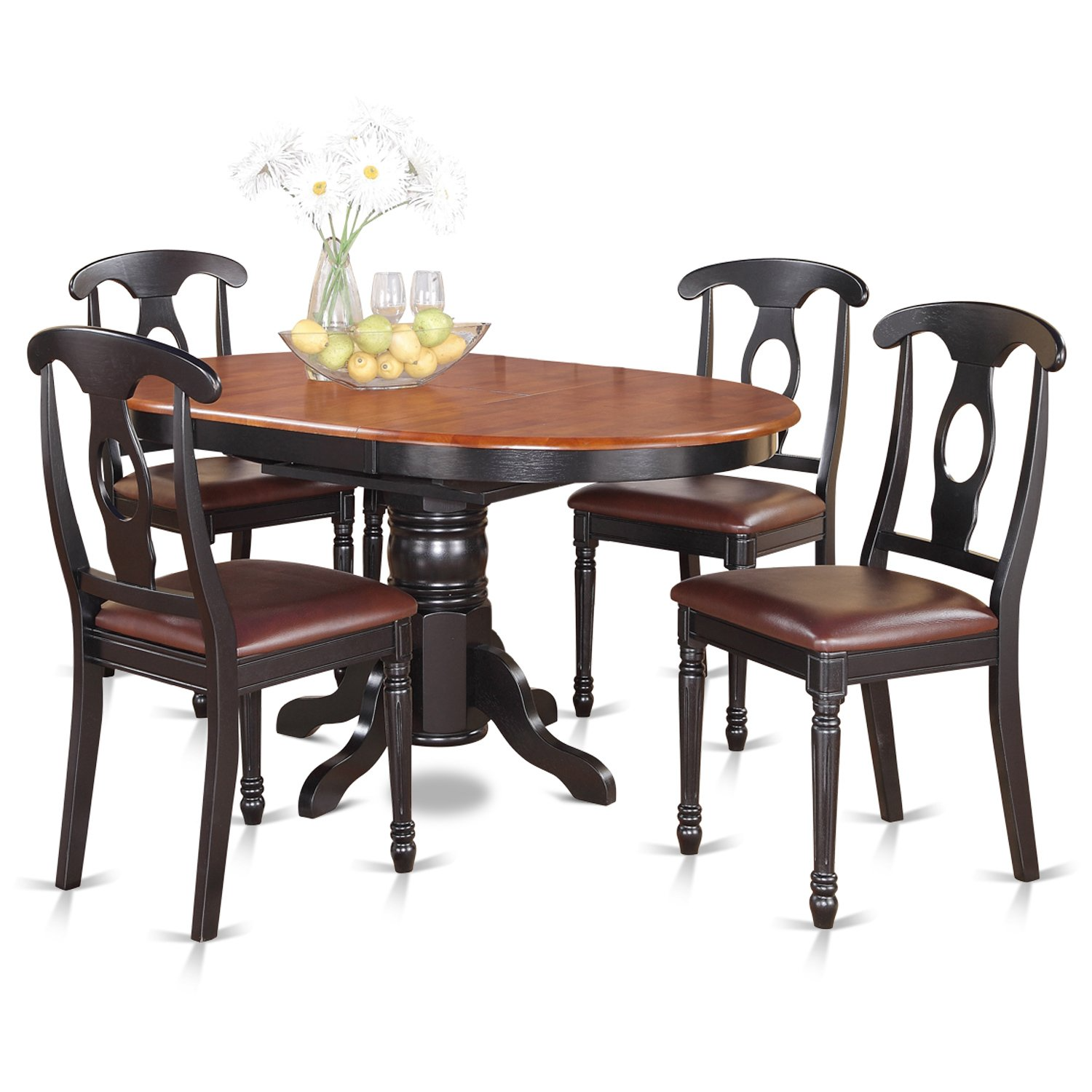 5 Pc Dining Room Set for 4-Oval Dining Table & 4 Dining Chairs