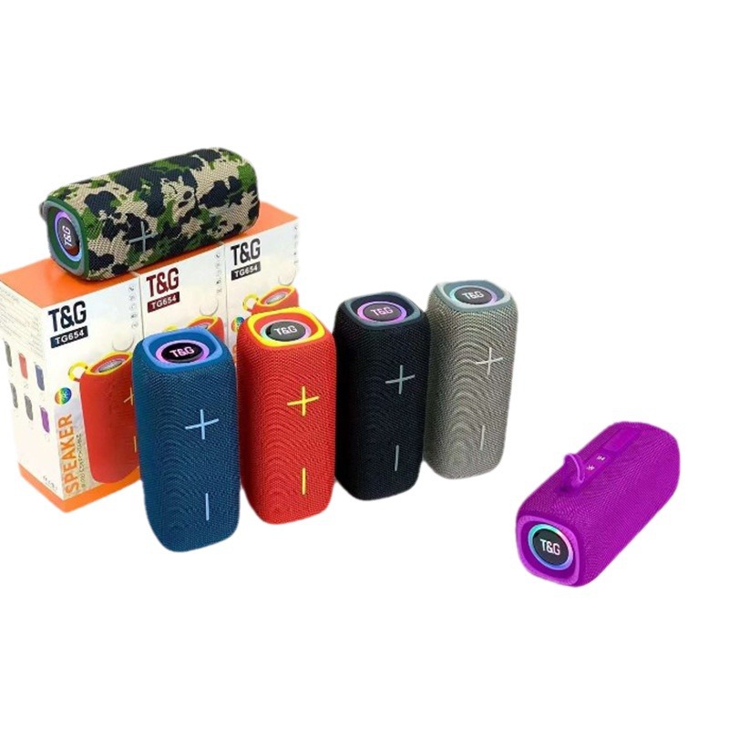 Portable Wireless Bluetooth Speaker with RGB Light, TWS Stereo Sound, Support Micro SD Card USB AUX, Outdoor Waterproof Rechargeable Speaker for Camping Party Travel