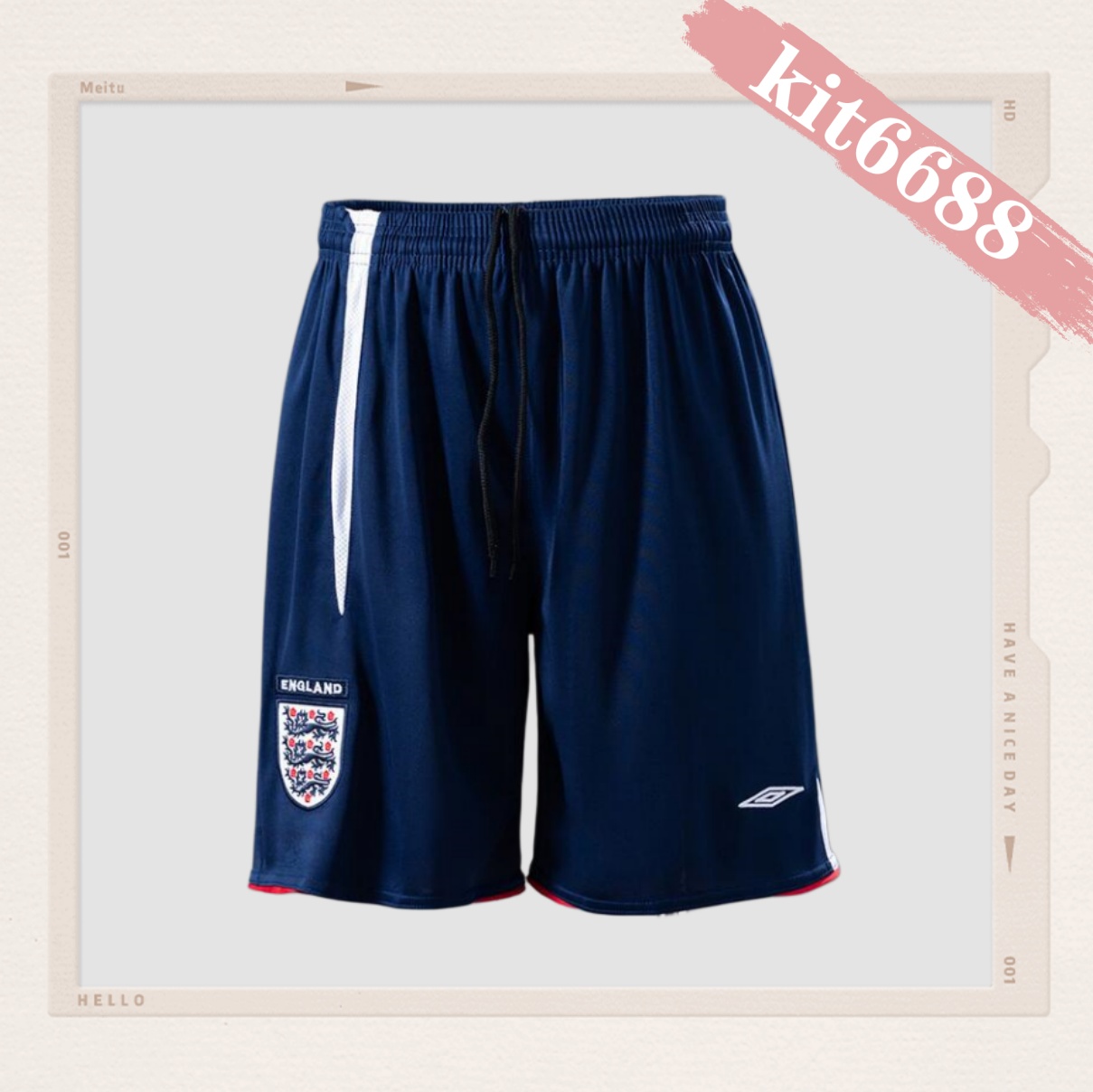 2006 England Home Retro Shorts