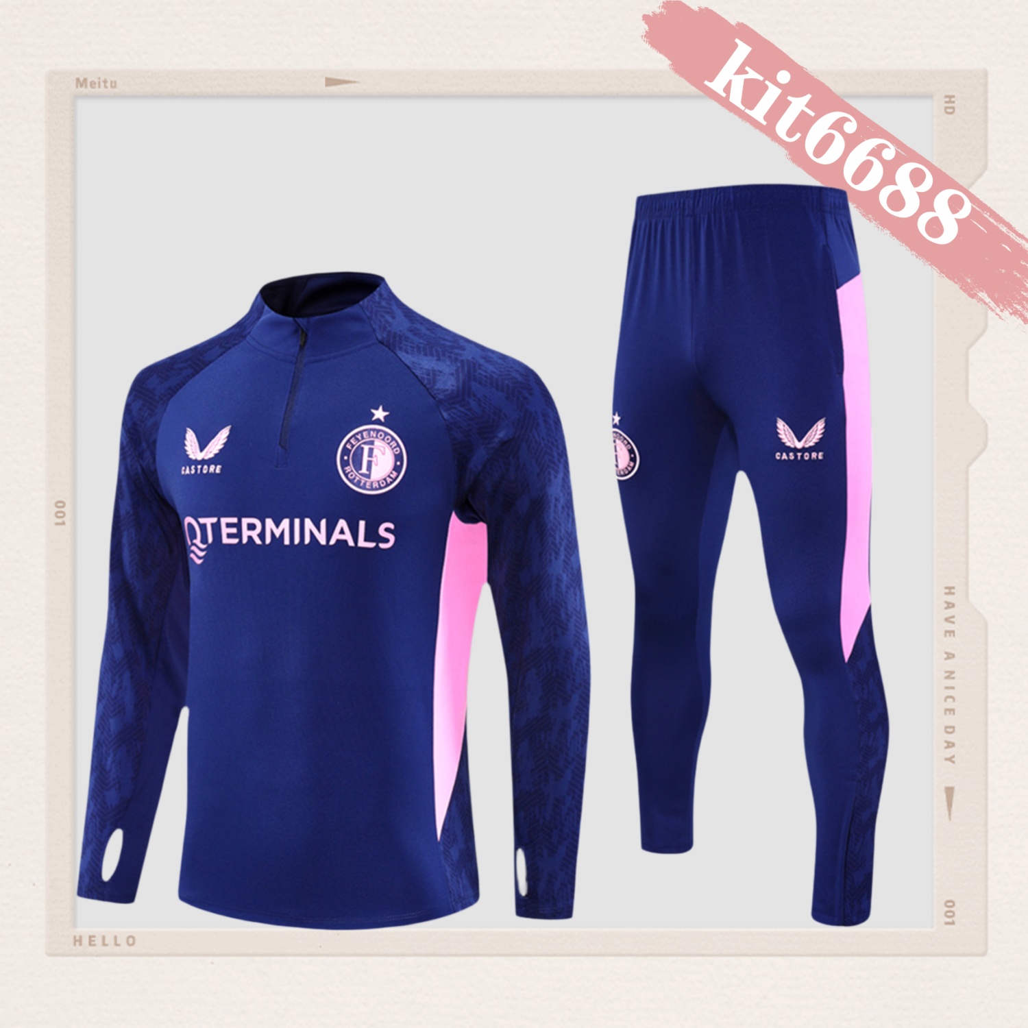 2025/2026 Feyenoord Half Zip Kids Jersey (Kids Kit)