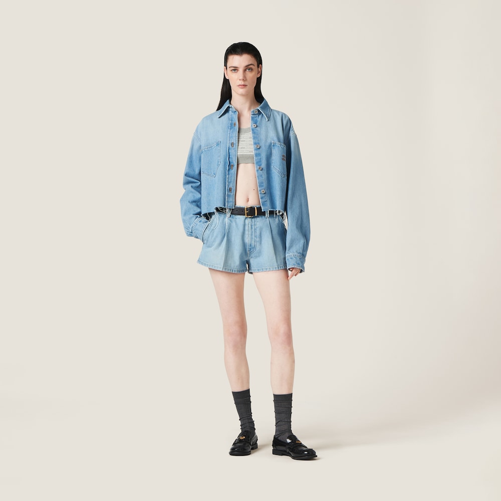 Denim blouson jacket