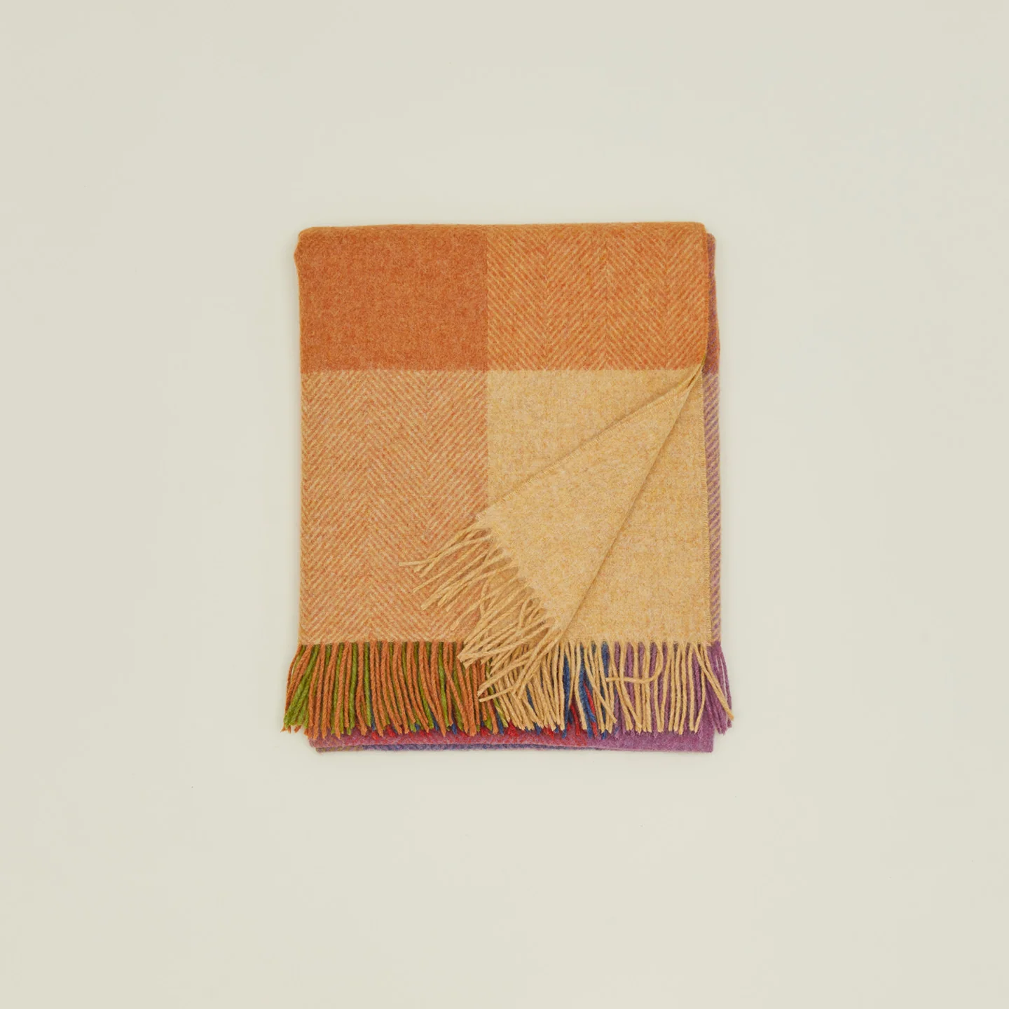 Merino Wool Plaid Throw - Warm