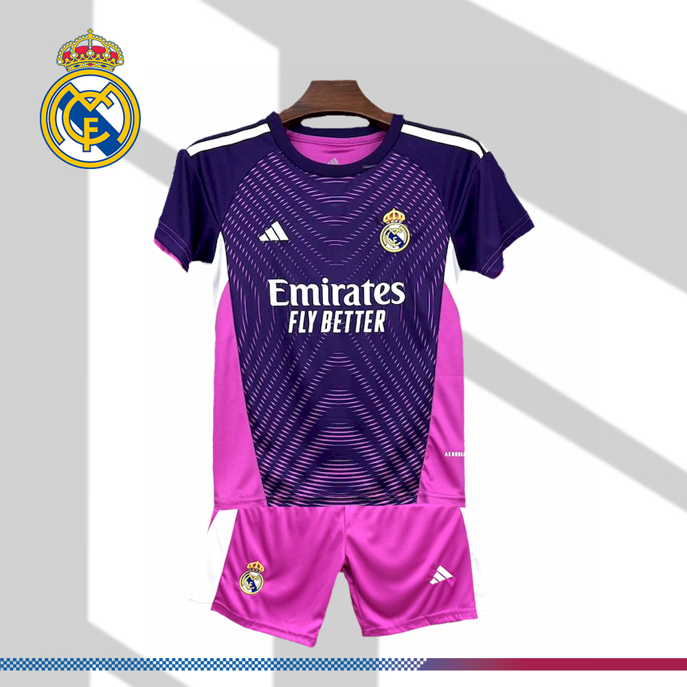2025/2026 Real Madrid Purple Goalkeeper Football Kids Kit socks