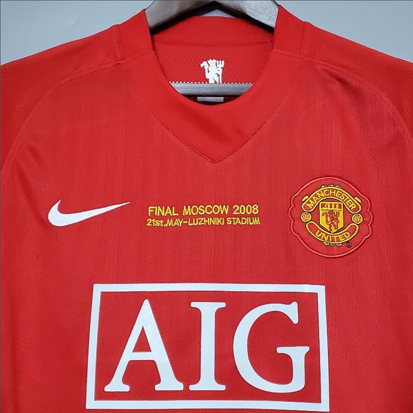 07/08 Manchester United  home Champions League version  retro football jersey