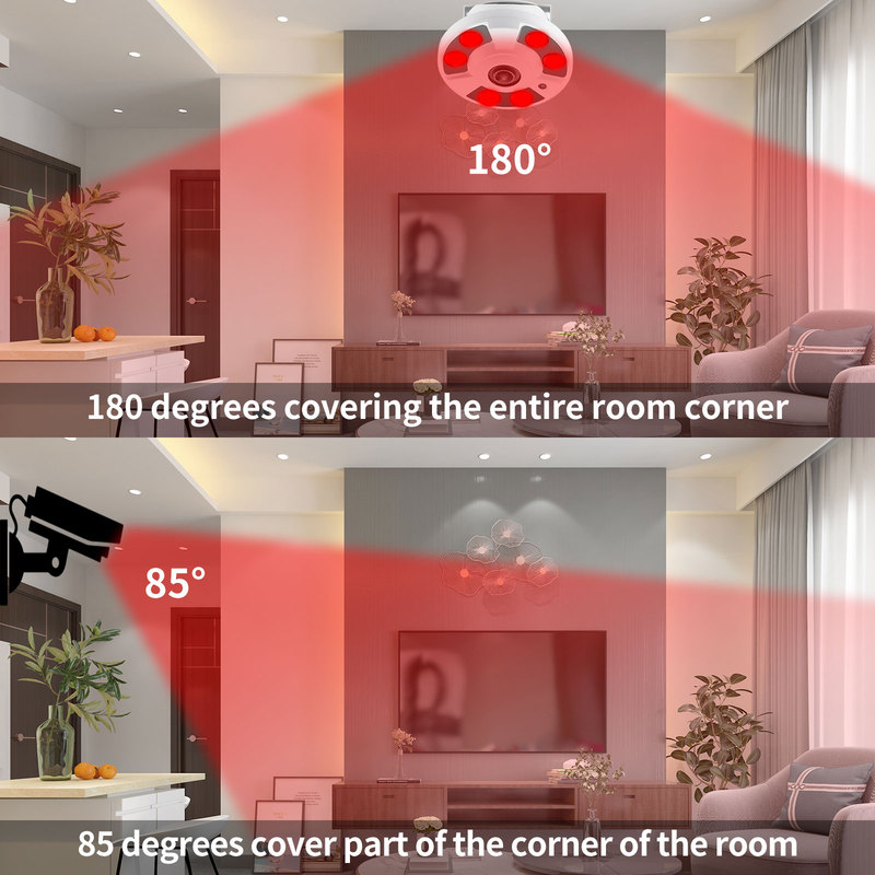 5MP Wifi Camera 1.7MM Fisheye Lens Panoramic Wireless IP Camera 180degree ONVIF iCSee Home Security Audio Nightvision Camera