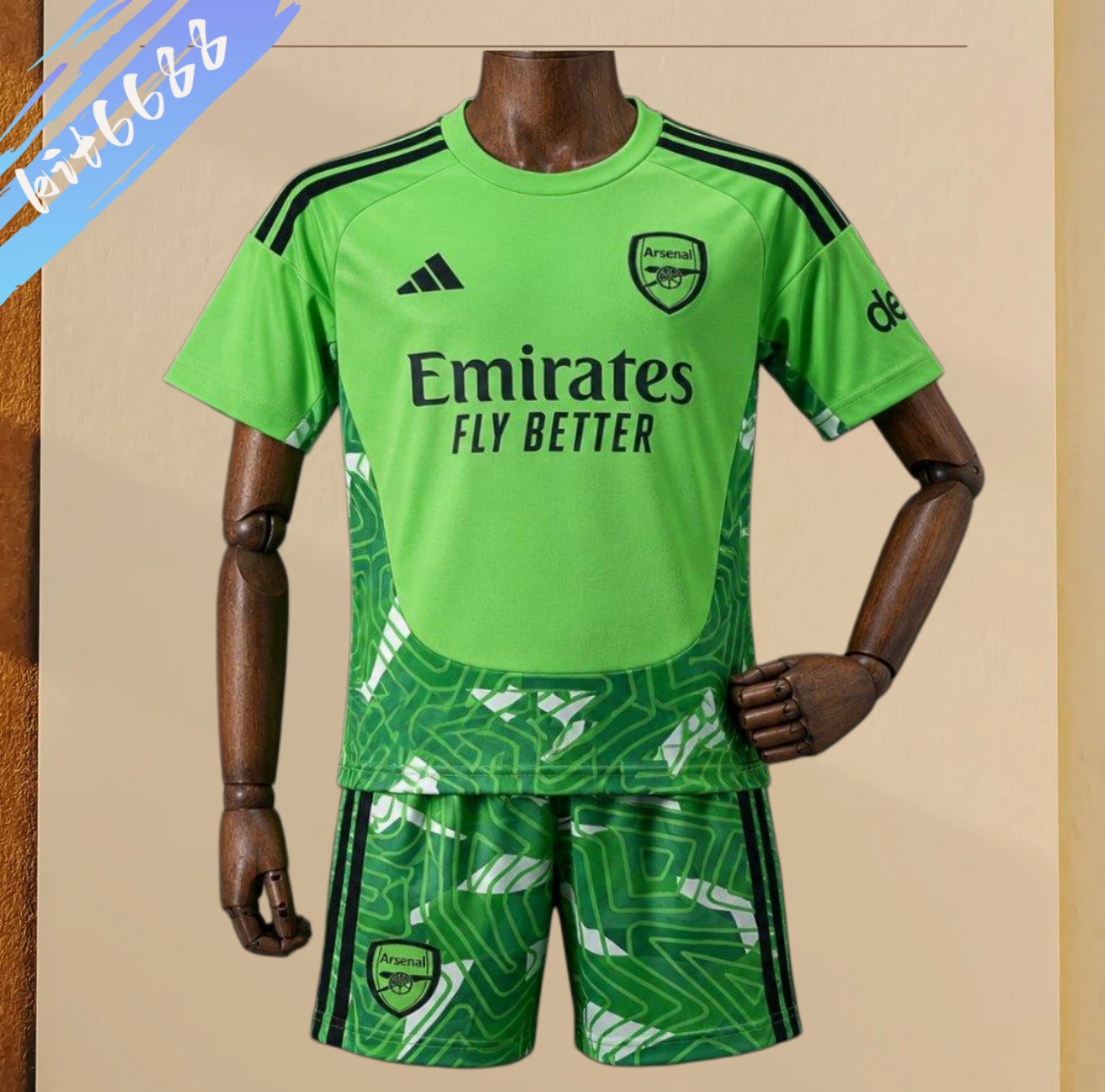 2026/2027 Arsenal Goalkeeper Neon Green/Dark Green Football Shirt (Adult Kids Kit socks)