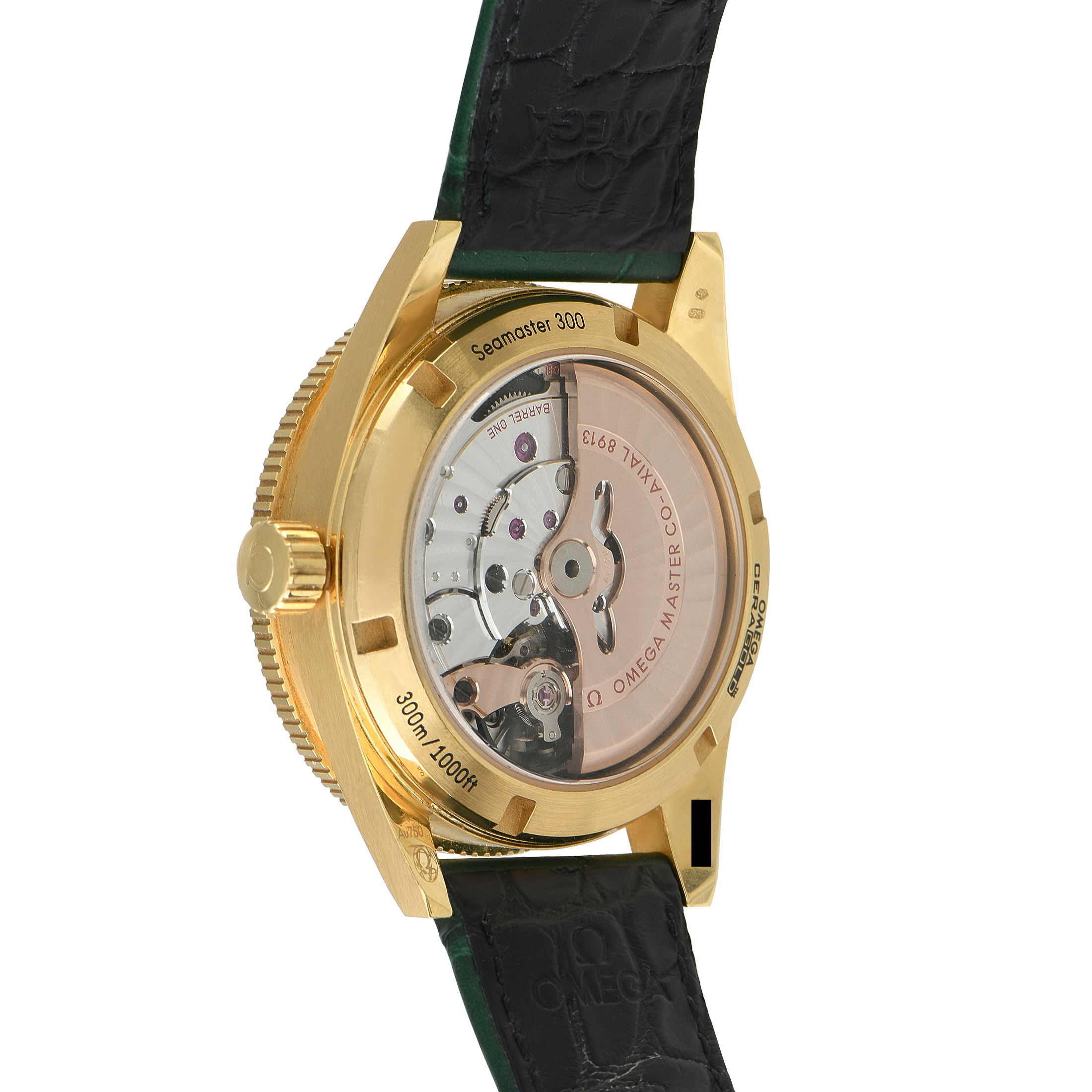 OmegaSeamaster 300 Malachite Dial Yellow Gold Watch 234.63.41.21.99.001