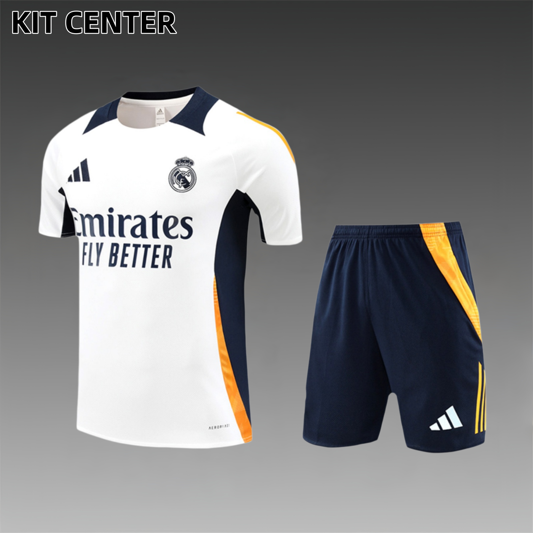 2024/2025 Real Madrid White Adult Short Sleeve Training Suit (Adult Kit)