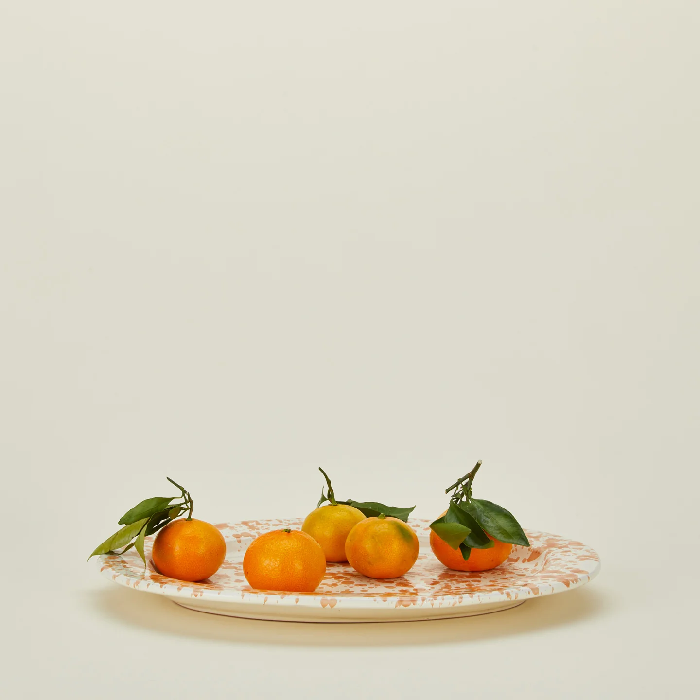 Splatter Oval Platter - Tan/Ivory