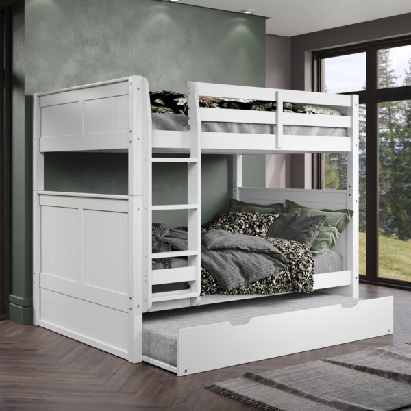 Stig Full Over Full Solid Wood Standard Bunk Bed with Trundle by Harriet Bee