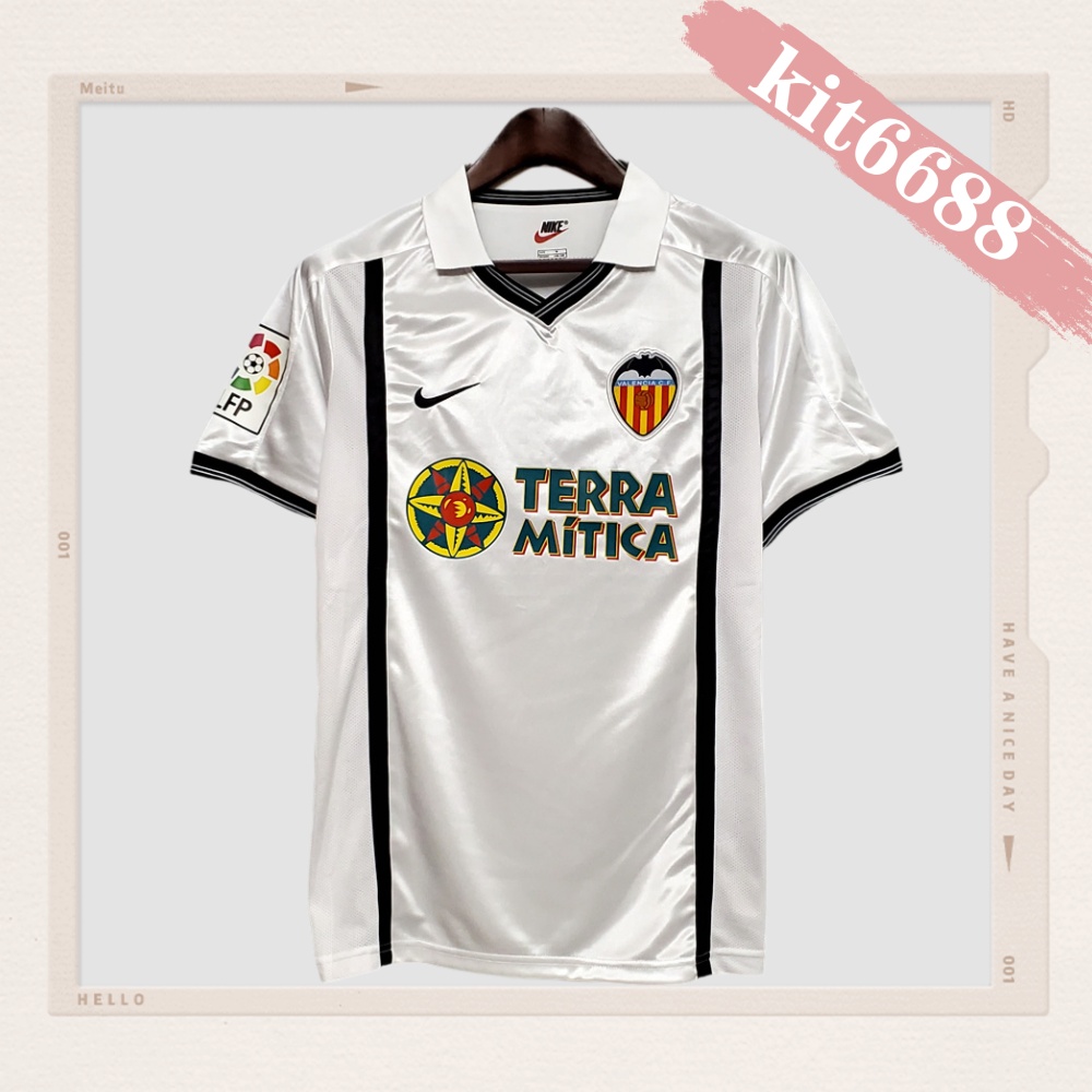 2001 Valencia Home Retro Football Shirt