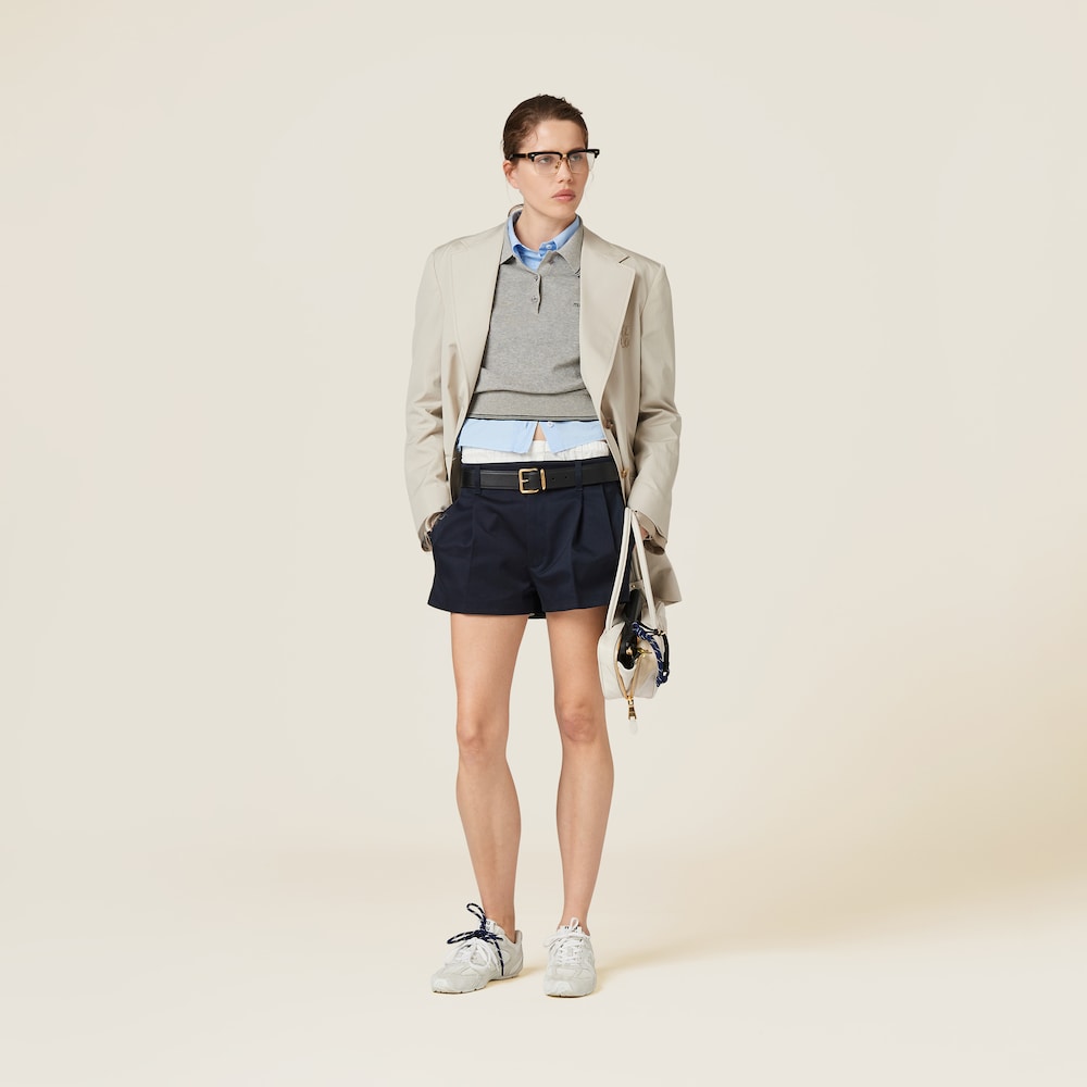 Single-breasted poplin jacket