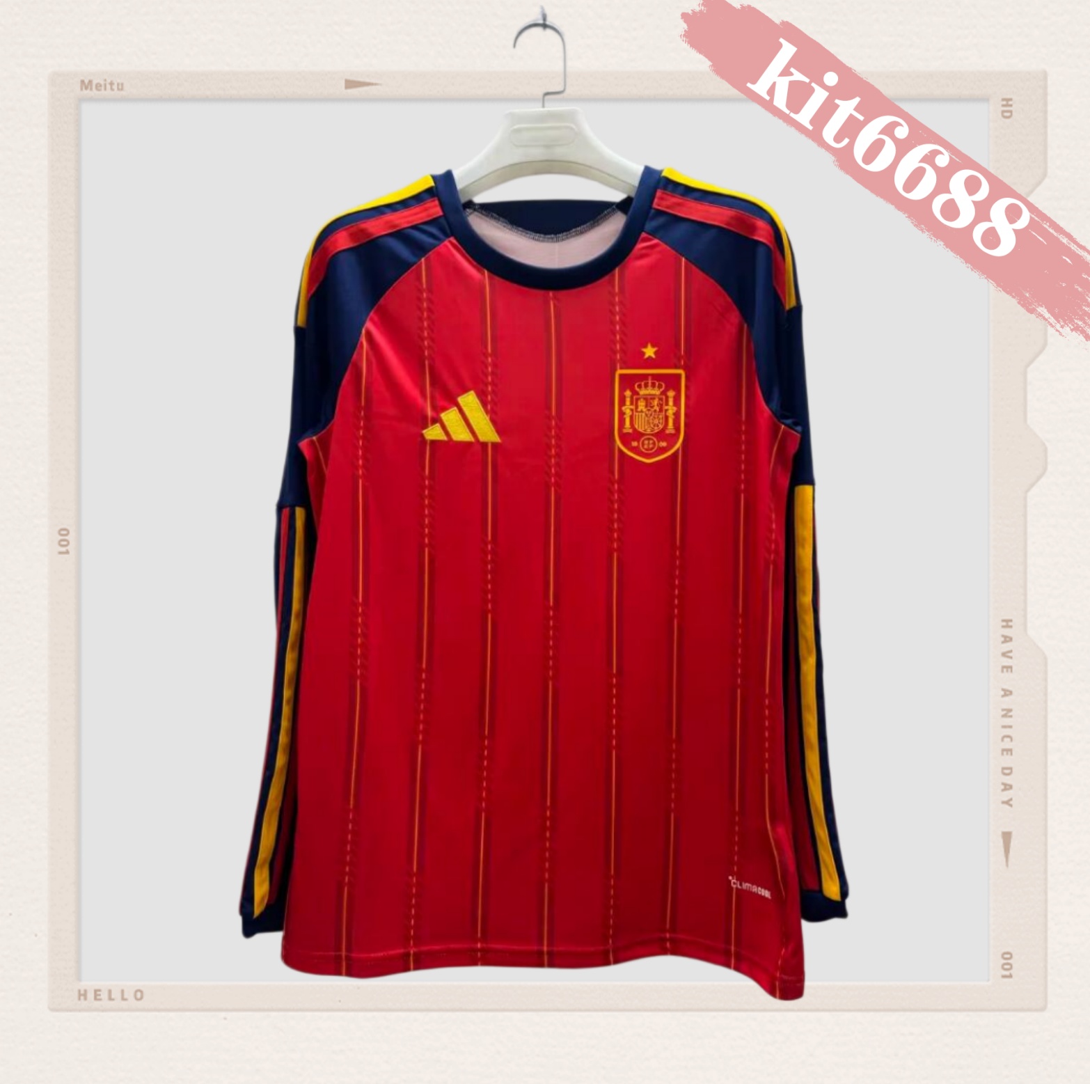 26/27 Spain home long  Football Shirt    ﻿