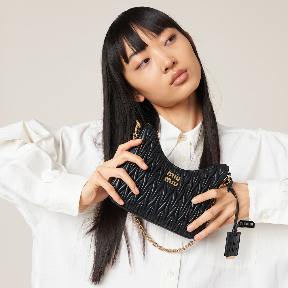 Matelassé nappa leather shoulder bag