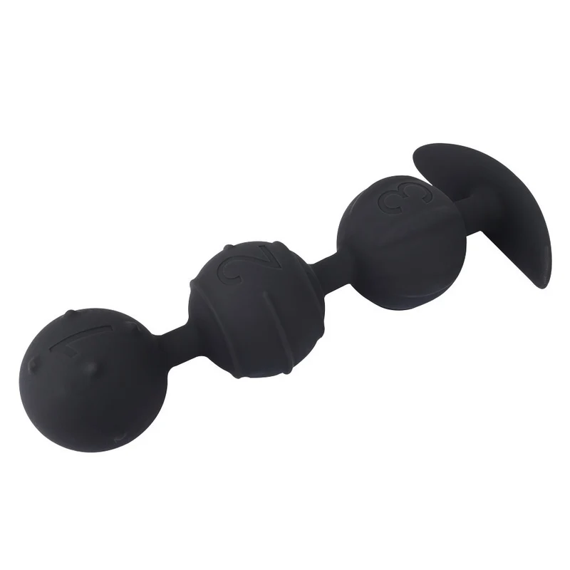 Caden - Silicone Anal Beads - 3 Beads with Tail