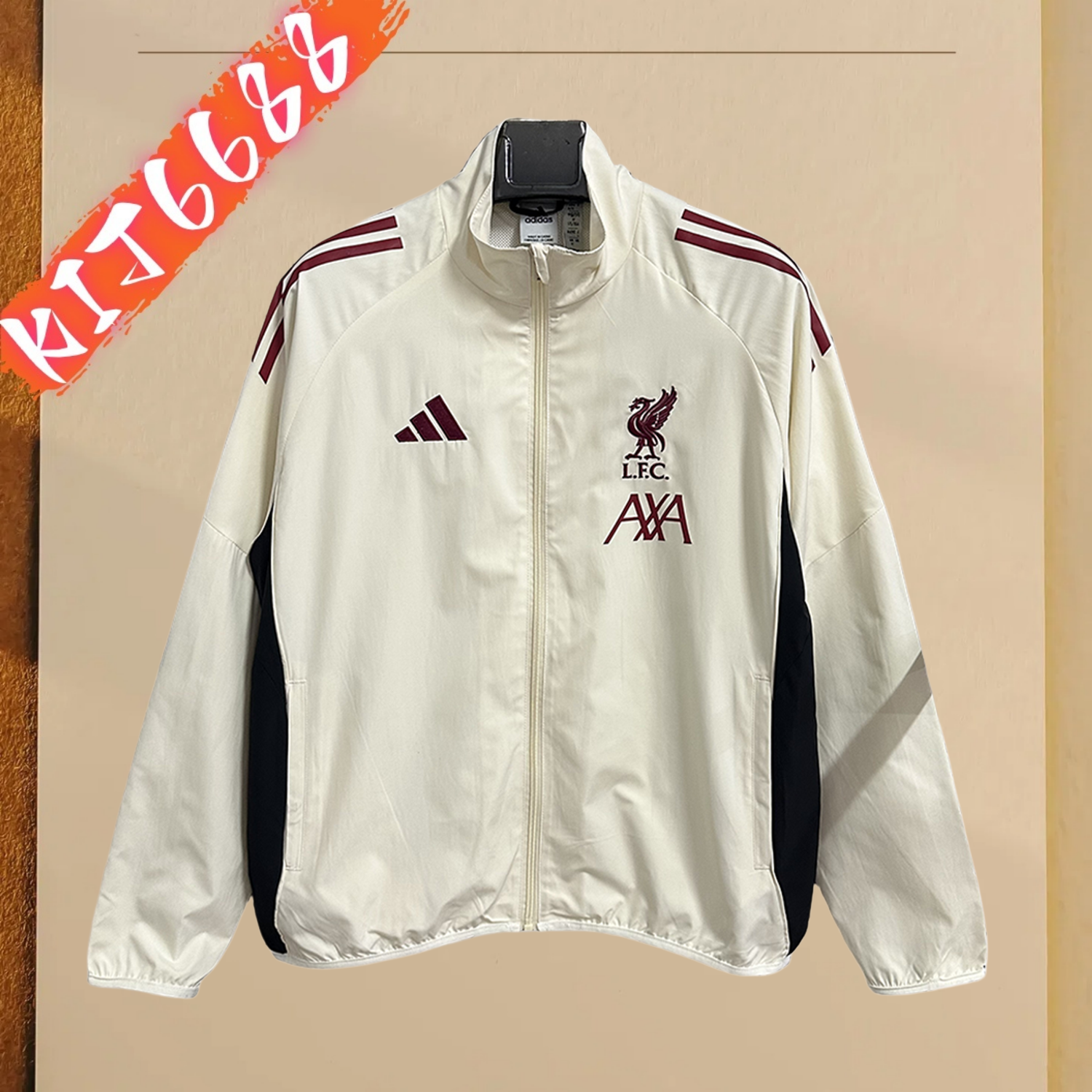 2025/2026 Liverpool Beige Embroidered Casual Windbreaker