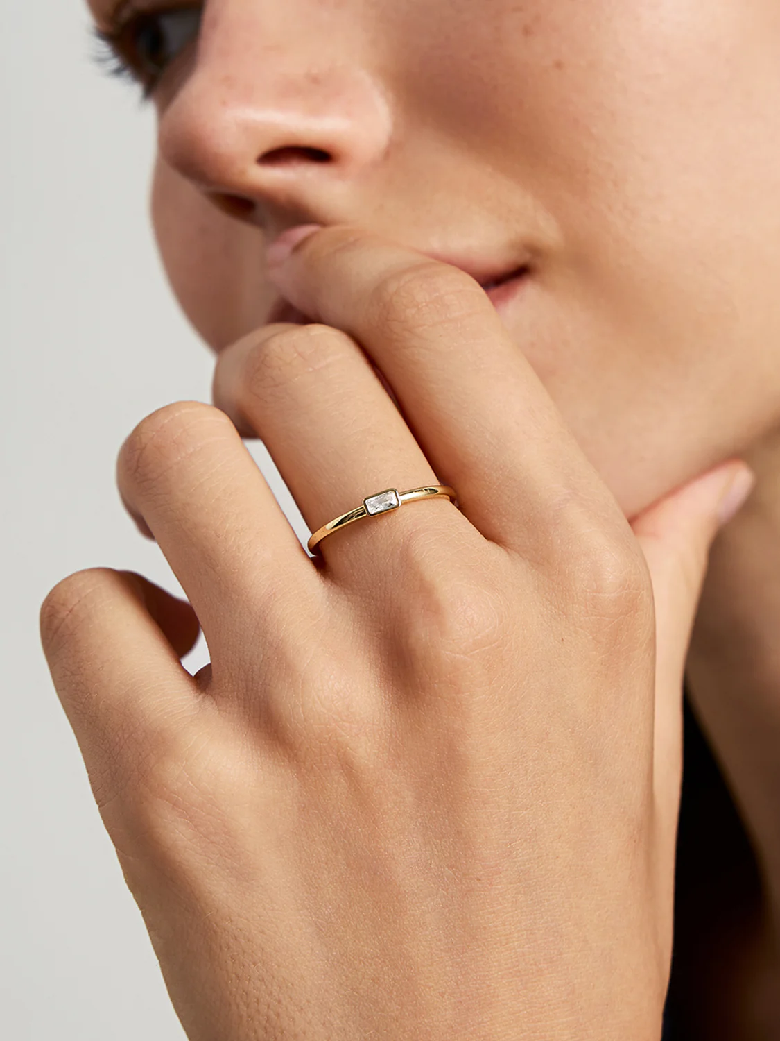 Bezel Baguette Sapphire Ring