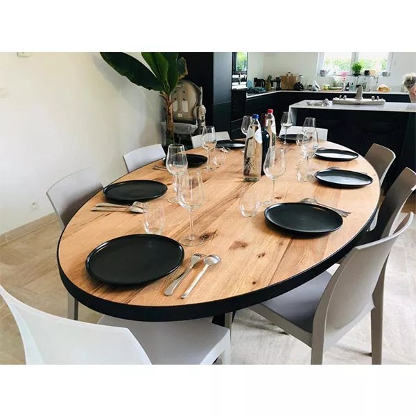 Oval Dining Table and Metal Belt (240×120)