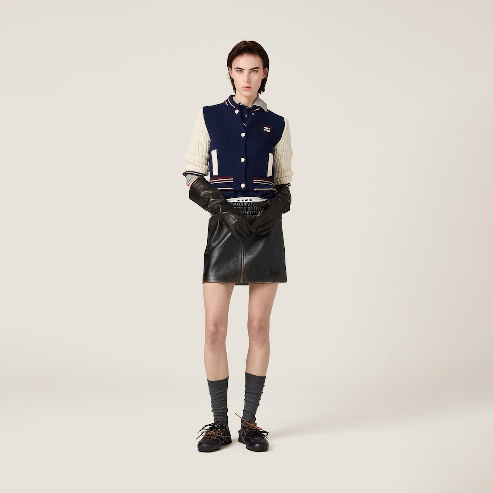 Nappa leather skirt