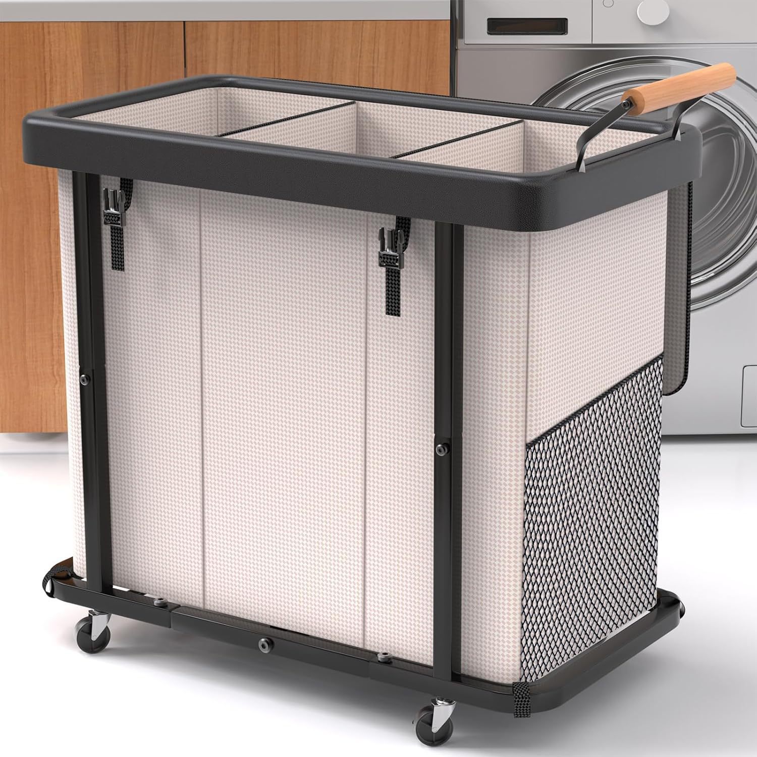 Household dirty laundry basket wheeled toys storage large detachable pulley storage bucket round storage basket dirty laundry basket