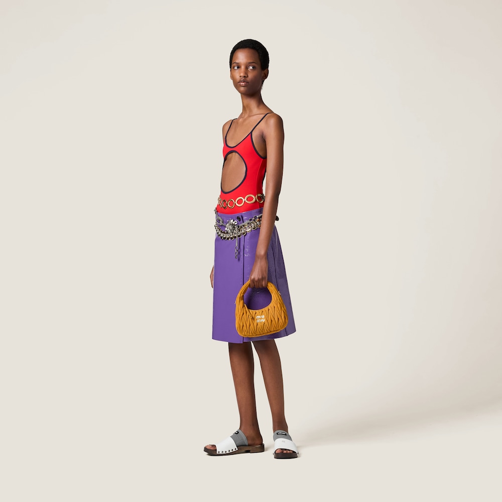 Wander matelassé suede bag