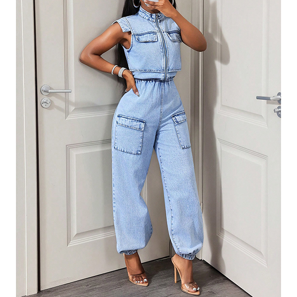 DENIM CARGOJUMPSUIT