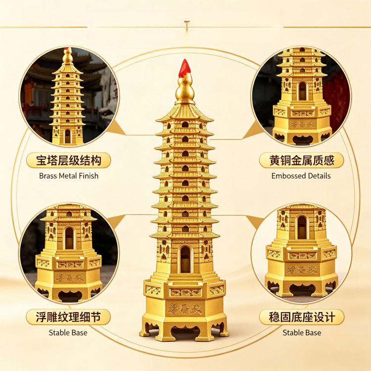 Brass Wenchang Pagoda