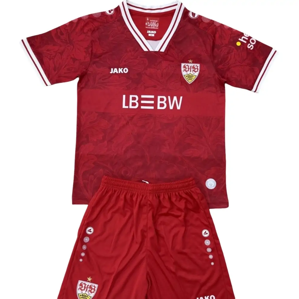 2025-26 Stuttgart Away Short Sleeve Jersey - Children's suit Fans Edition