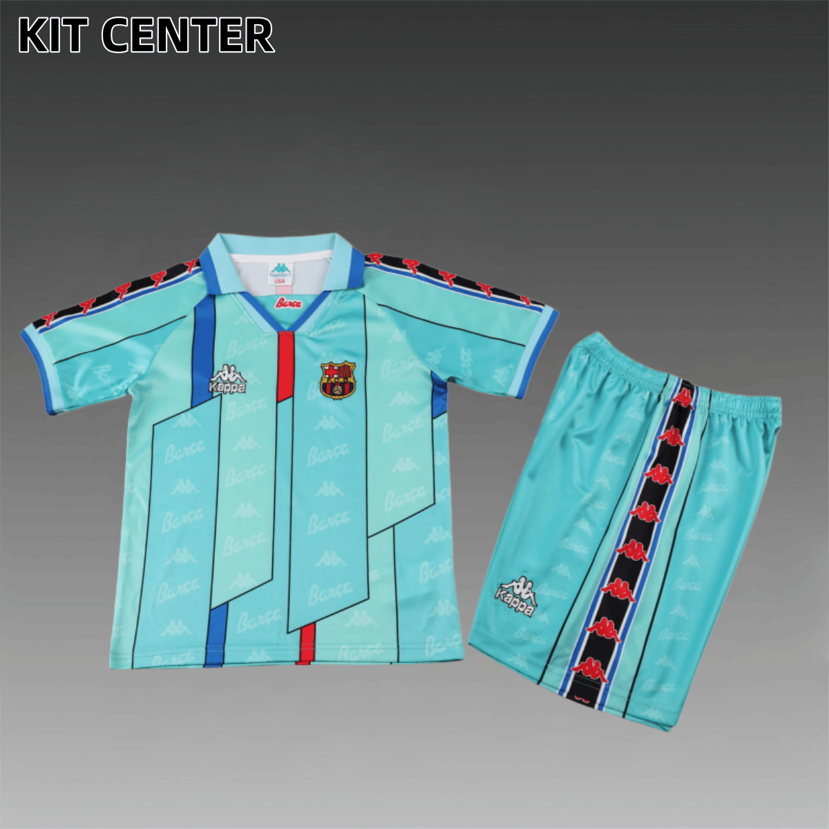 1996/1997 Barcelona Away Retro Football Shirt (Kids Kit)