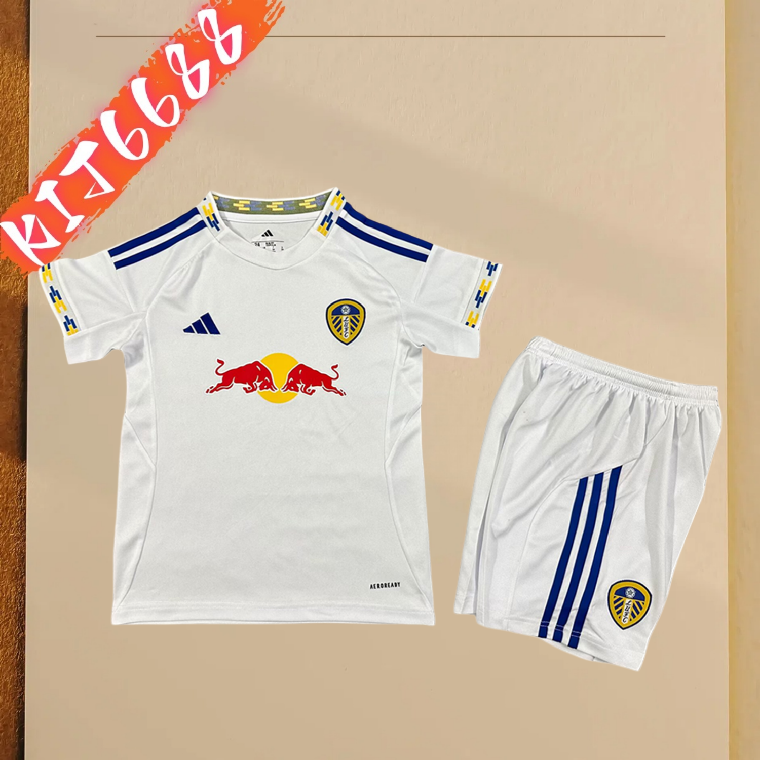 2025/2026 Leeds United Home Football Shirt (Kids Kit socks)