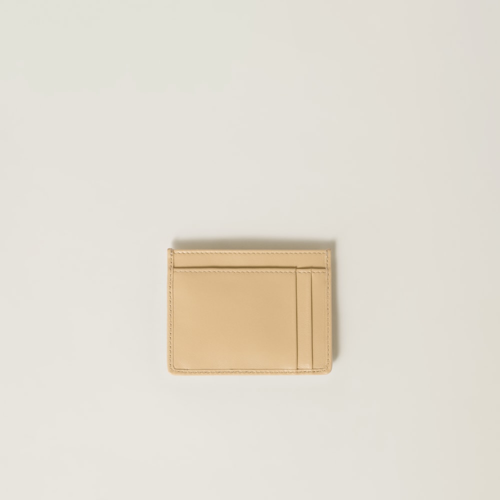 Matelassé nappa leather card holder