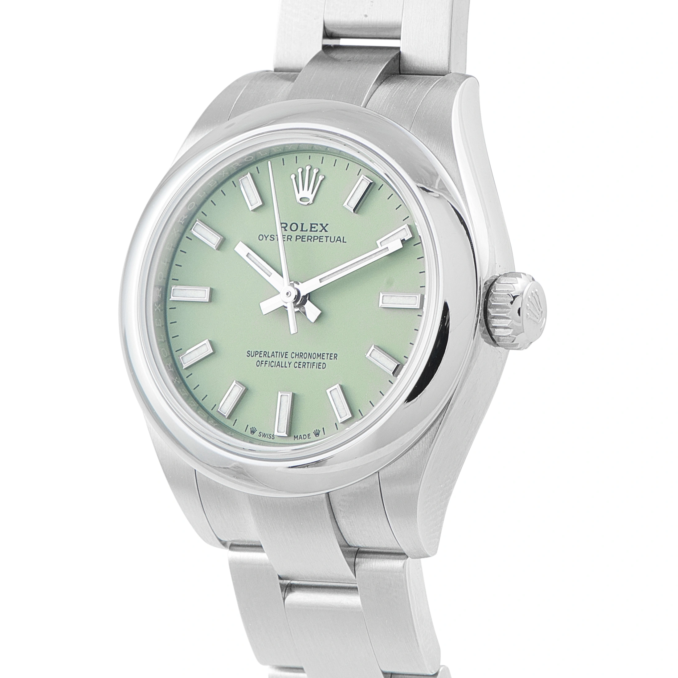 RolexOyster Perpetual 28 Pistachio Dial Oystersteel Watch 276200
