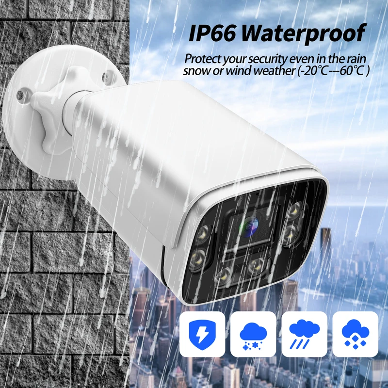 Gadinan 8MP 4K IP Camera Outdoor P2P Onvif POE Two-Way Audio H.265 Metal Bullet 4MP CCTV Home Color Night Vision Security Camera