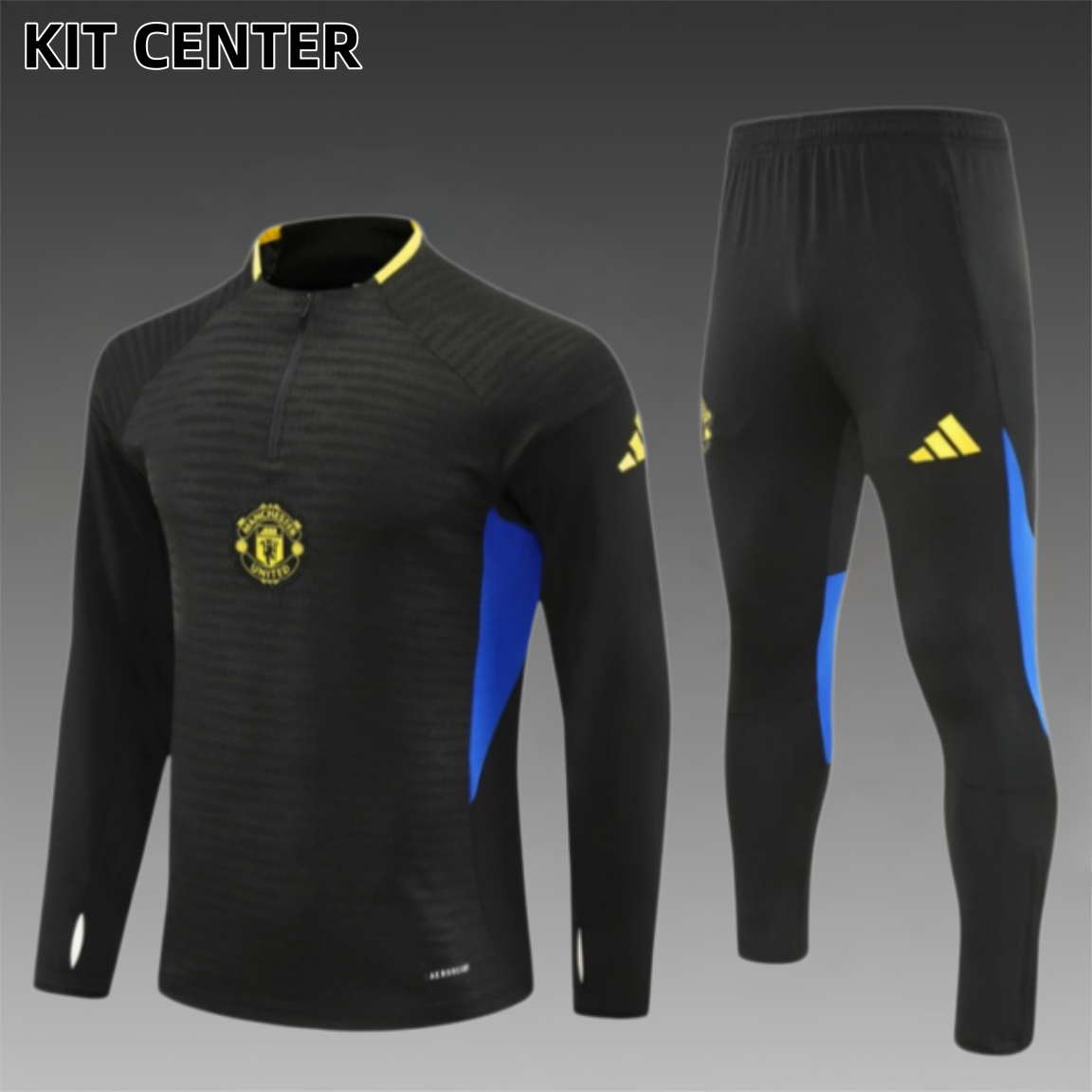 25/26 Manchester United Black Half Zip Training Kit (Adult Kids Kit)