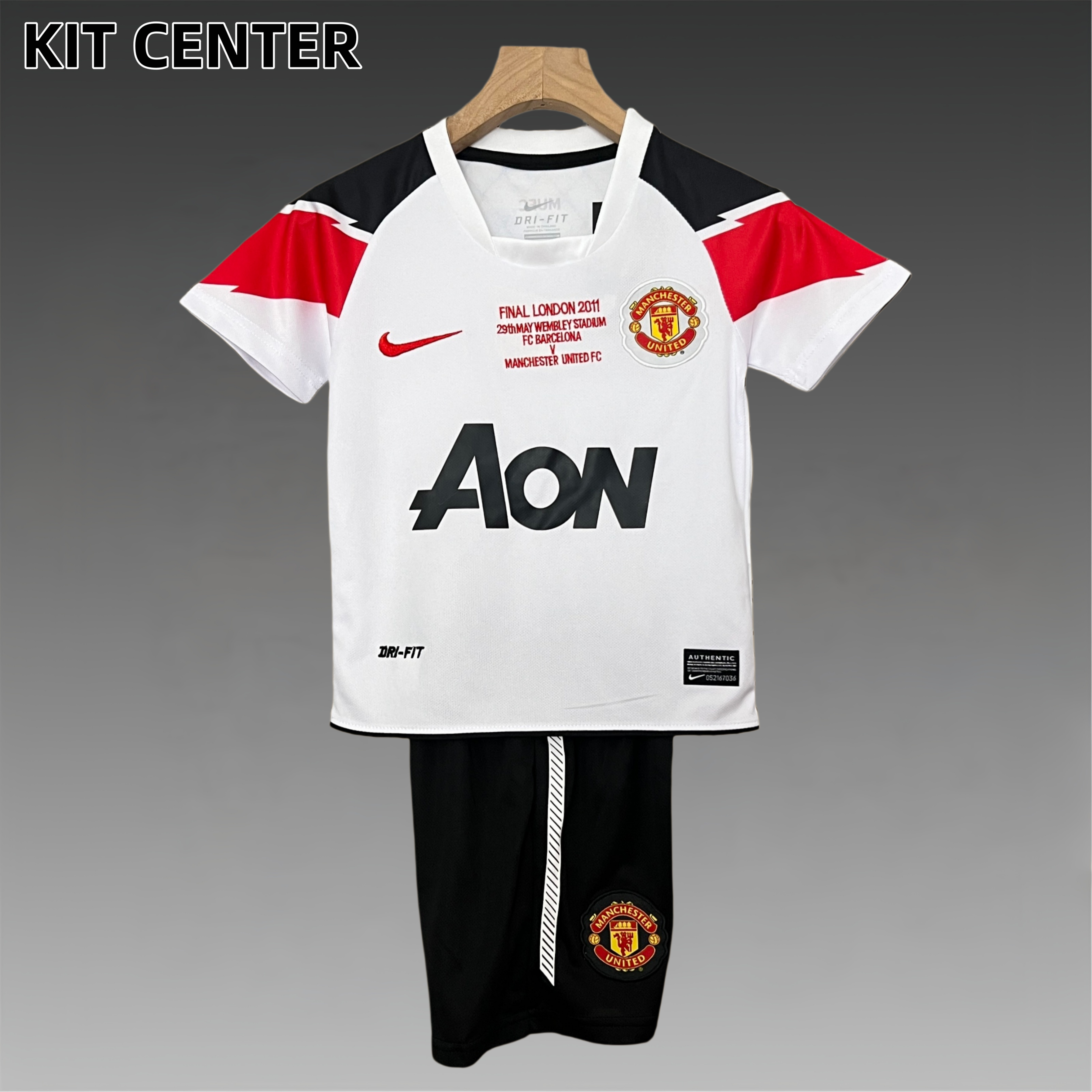 10/11 Manchester United home ground Retro Football Soccer Kids Kit