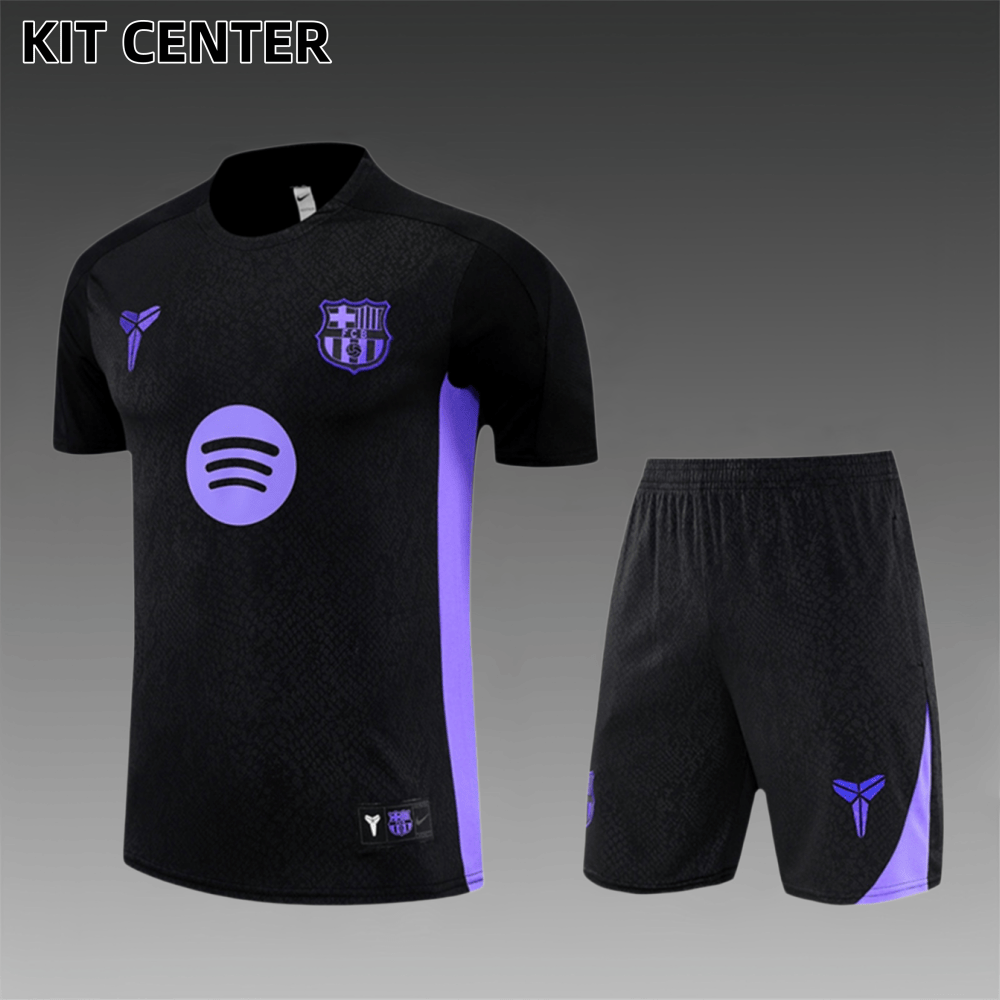 2025/2026 Barcelona Kids Short Sleeve Training Clothes (Kids Kit)