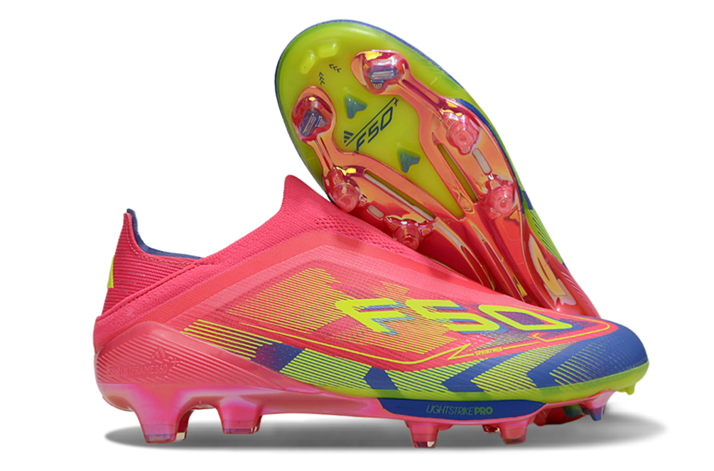 F50 Elite Laceless FG Mystic Victory - Lucid Pink/Lucid Lemon/Blue Fusion