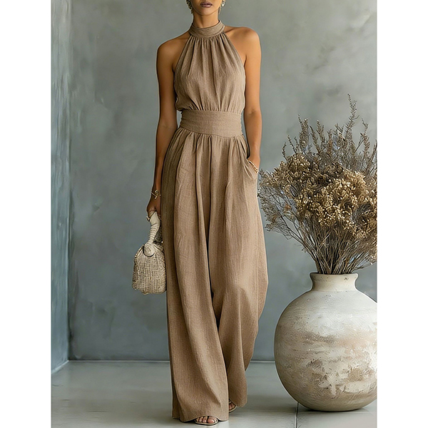 MOUWLOZE HALTER JUMPSUIT