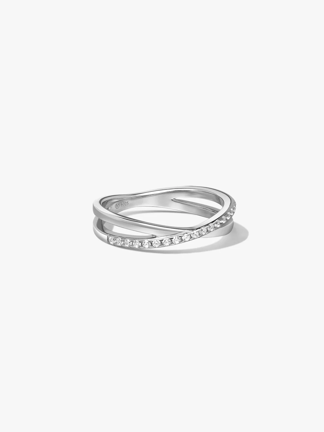Pave Crossover Ring
