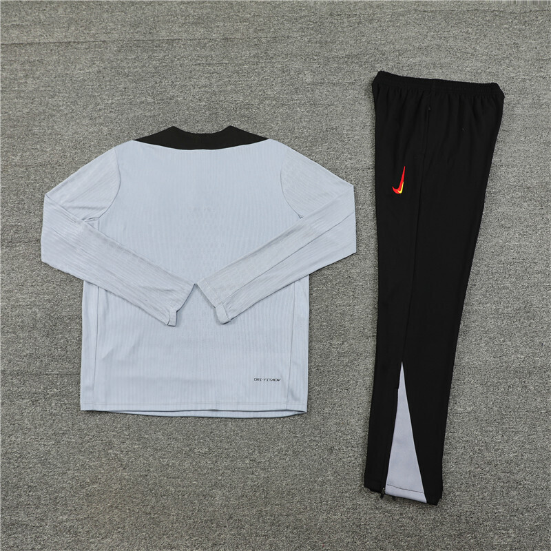 24/25 Liverpool Gray with black Half Zip Training Kit (Adult Kids Kit)