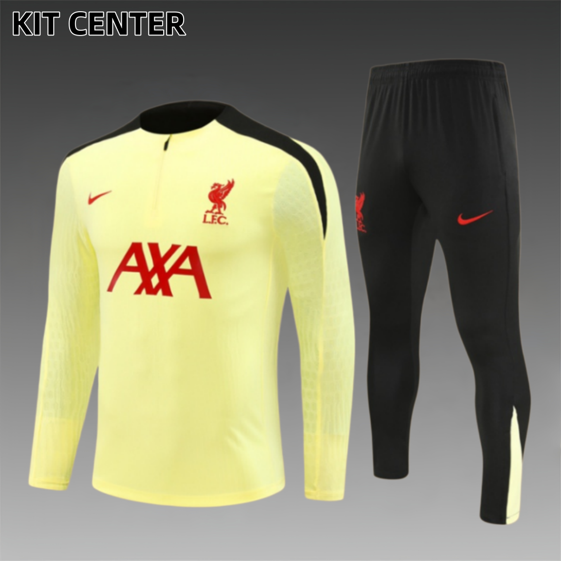 24/25 Liverpool light yellow Half Zip Training Kit (Adult Kids Kit)