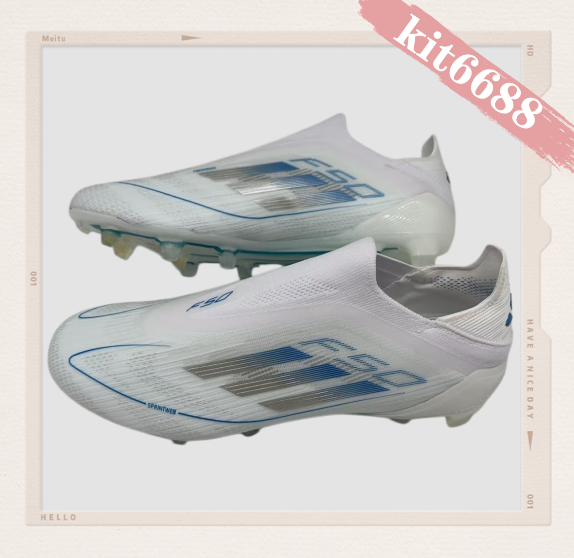 A F50 Elite FG Polar Victory - Footwear White/Silver Metallic/Bright Royal