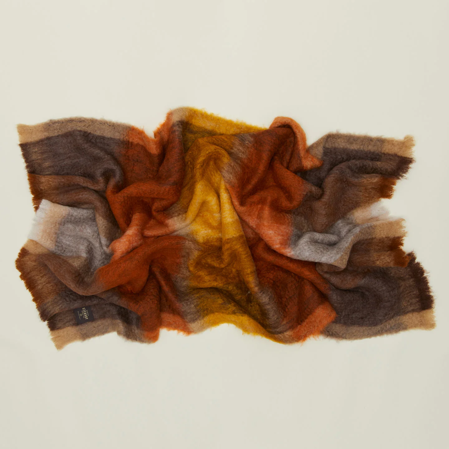 Plaid Mohair Throw - Warm Plaid