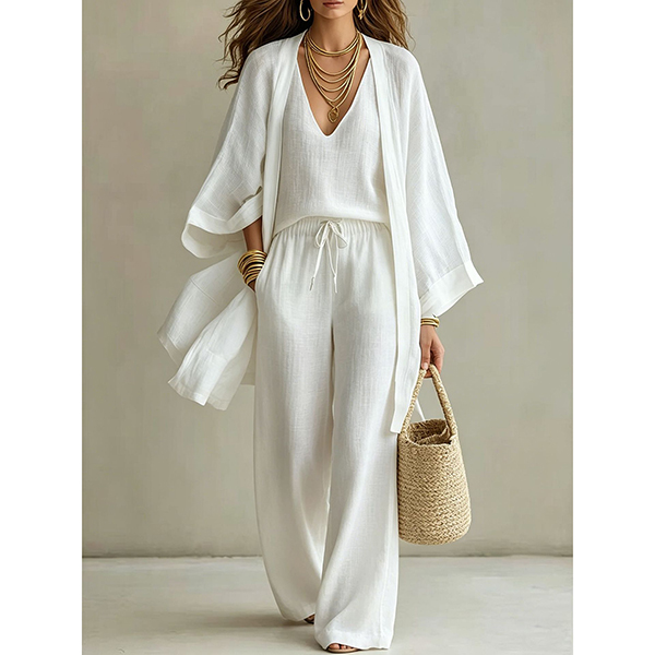 DRIEDELIGE ZOMEROUTFIT MET