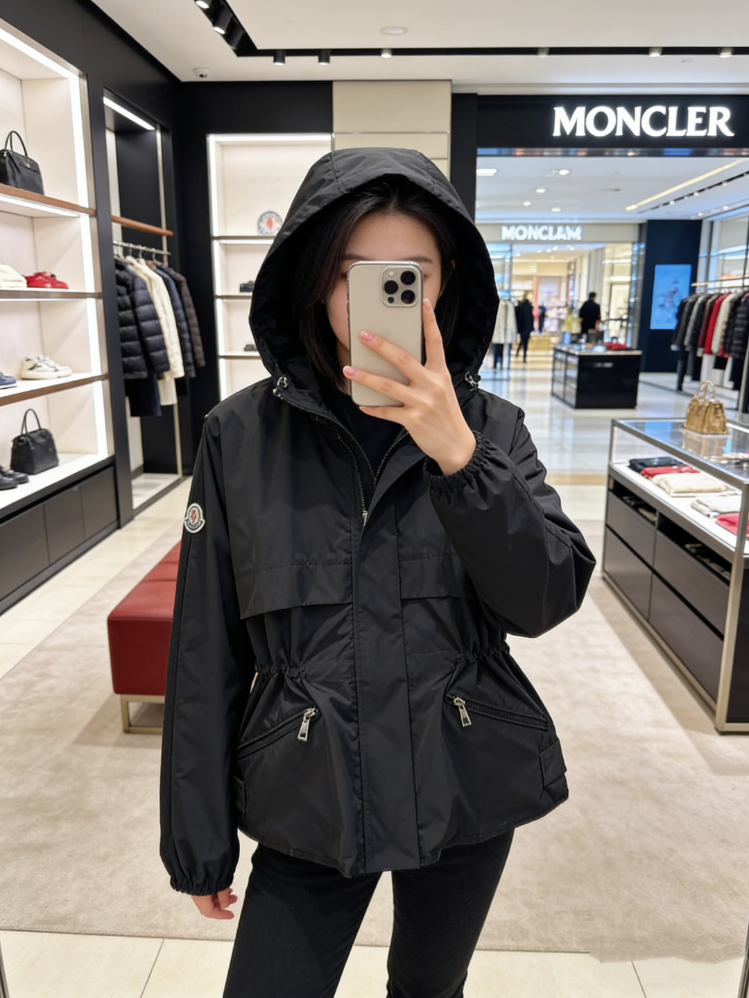 Moncler 2026 Autumn Winter Women's Jackets Polyester Stand Collar Tassel Zipper Casual Slim Woman's Coats MKDFWJ26010