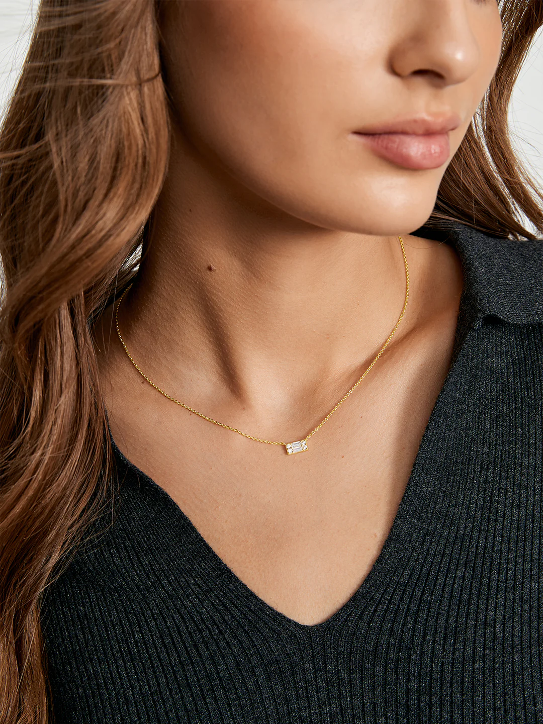 Baguette Crystal Illusion Necklace