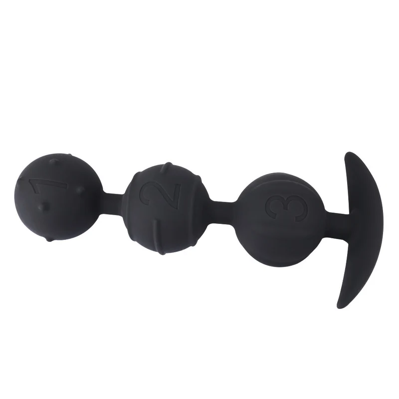 Caden - Silicone Anal Beads - 3 Beads with Tail