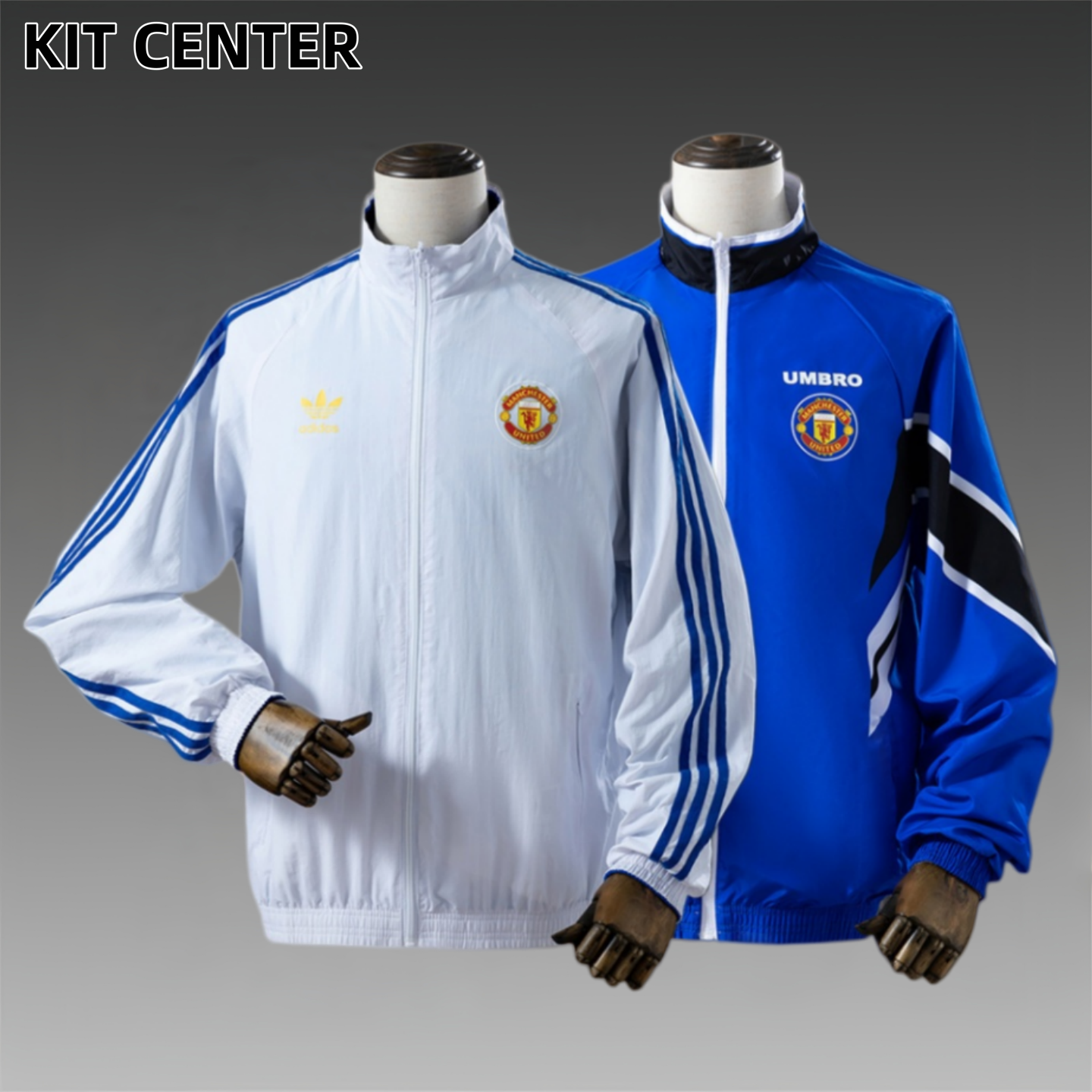 25/26 Manchester United Reversible Jacket Windbreaker - White & Blue