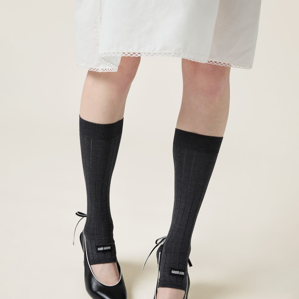 Silk knee-high socks